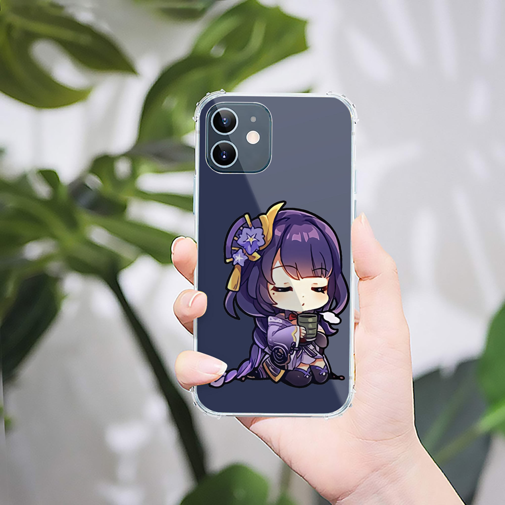 げんし神 雷電将軍 らいでんしょうぐん genshin Raiden Shogun 【iPhone 12シリーズ対応】透明スマホケース（クリアソフトケース）